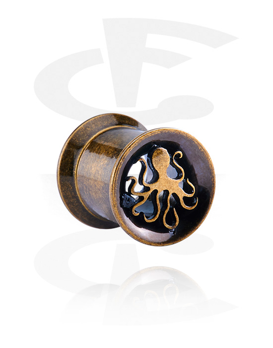 Tunele & plugi, Double flared tunnel (surgical steel, antique copper) z Octopus Design, Stal chirurgiczna 316L