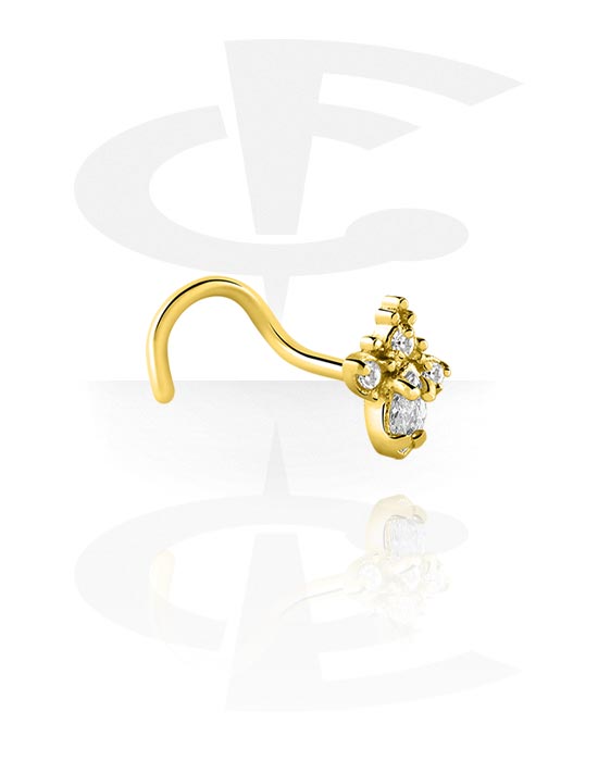 Nose Jewellery & Septums, Nose Stud, Gold Plated Surgical Steel 316L