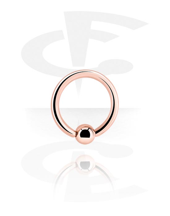 Piercingringer, Ball closure ring (surgical steel, rose gold, shiny finish), Rosegold Plated Surgical Steel 316L