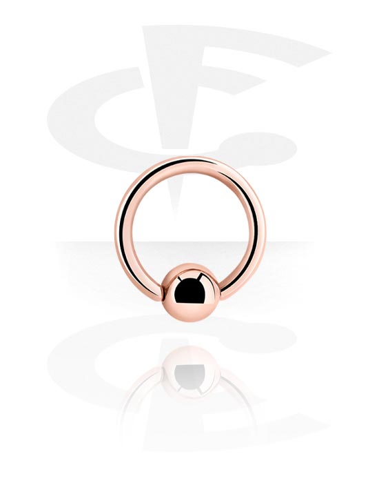 Piercingringer, Ball closure ring (surgical steel, rose gold, shiny finish), Rosegold Plated Surgical Steel 316L