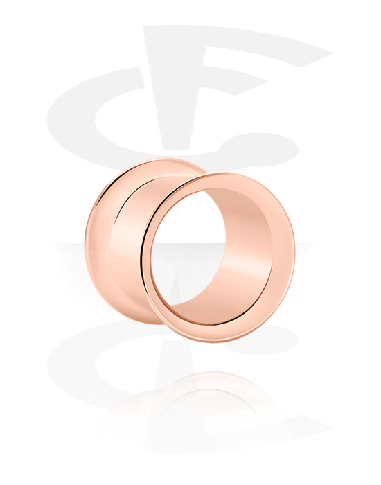 Tunnels & Plugs, Double flared tunnel (surgical steel, rose gold), Acier chirurgical 316L plaqué or rose
