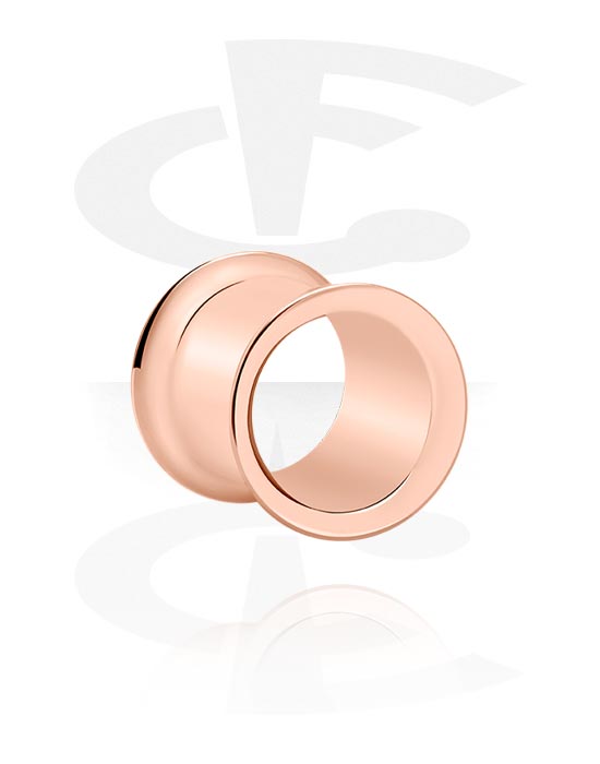Tunneler & plugger, Double flared tunnel (surgical steel, rose gold), Rosegold Plated Surgical Steel 316L
