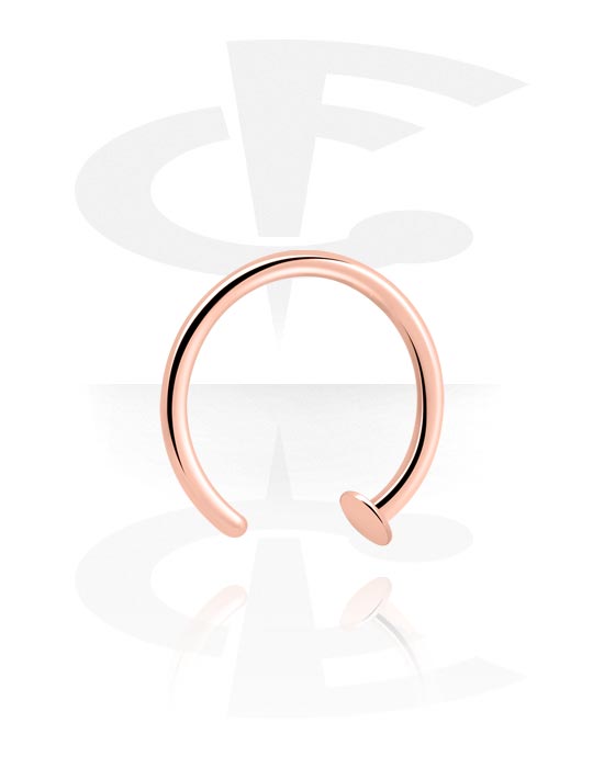 Näspiercingar, Open nose ring (surgical steel, rose gold, shiny finish), Roséförgyllt kirurgiskt stål 316L