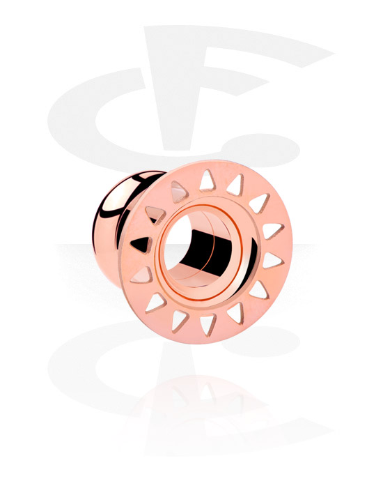 Tunnels & Plugs, Tunnel double flared, Acier chirurgical 316L plaqué or rose