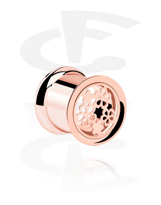 Tunneler & plugger, Double Flared Tunnel, Rosegold Plated Surgical Steel 316L