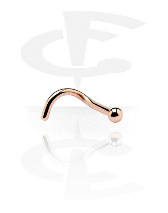 Nose Jewelry & Septums, Curved nose stud (surgical steel, rose gold, shiny finish), Rose Gold Plated Surgical Steel 316L