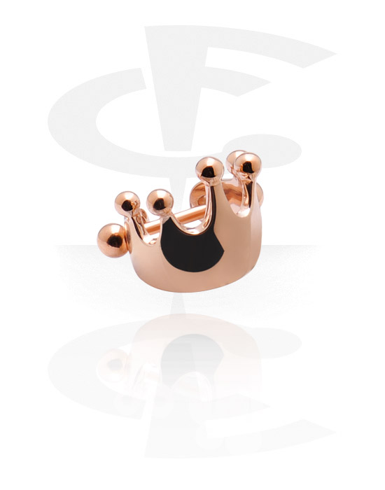 Helix / Tragus, Helix piercing med Crown Design, Rosegold Plated Surgical Steel 316L