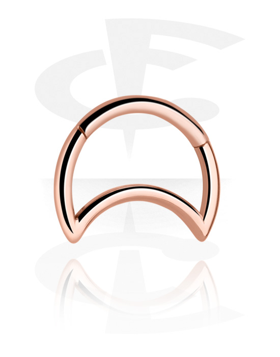 Piercinggyűrűk, Moon shaped continuous ring (surgical steel, rose gold, shiny finish), Rózsa-aranyozott sebészeti acél, 316L
