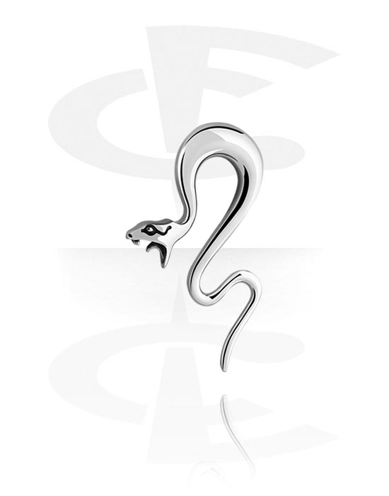 Öronvikter/Hängare, Ear weight (stainless steel, silver, shiny finish) med snake design, Kirurgiskt stål 316L