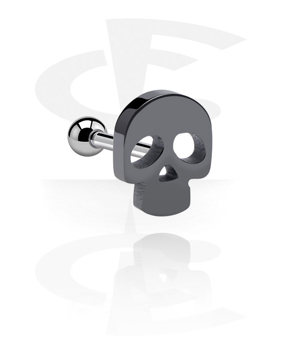 Helix / Tragus, Tragus Piercing with skull design, Surgical Steel 316L