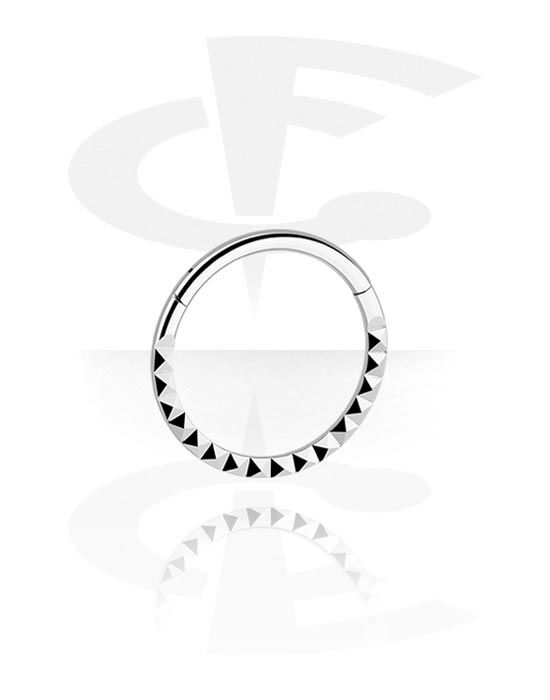 Piercing Rings, Piercing clicker (surgical steel, silver, shiny finish), Surgical Steel 316L