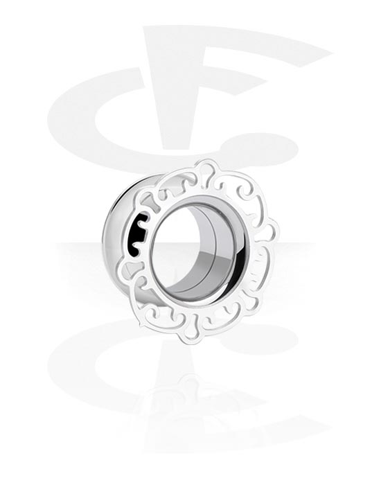 Tunneler & plugger, Double flared tunnel (surgical steel, silver), Surgical Steel 316L