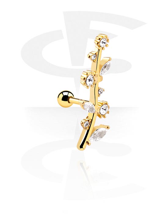Helix / Tragus, Tragus Piercing, Gold Plated Surgical Steel 316L