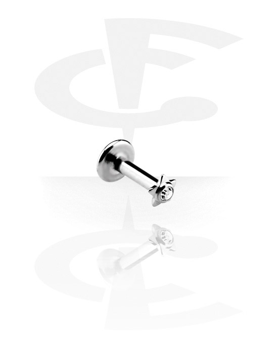 Labrets, Internally Threaded Labret with star attachment, Titanium