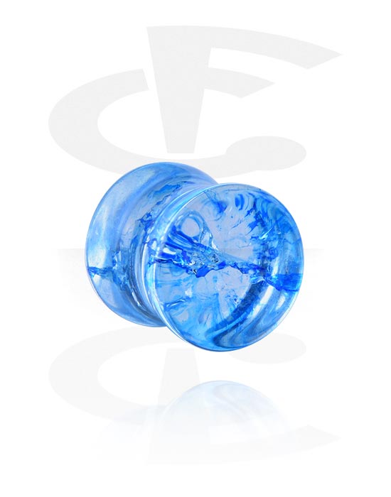 Tunneler & plugger, Double flared plug (glass, various colours), Glass
