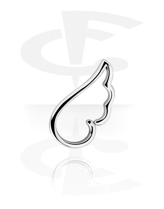 Piercing Rings, Wing-shaped continuous ring (surgical steel, silver, shiny finish), Surgical Steel 316L