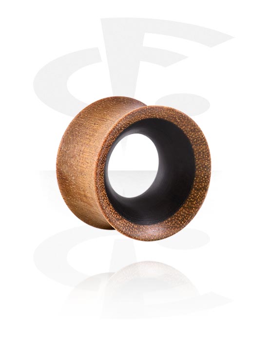 Tunneler & plugger, Double flared tunnel (wood) med resin, Wood, Resin