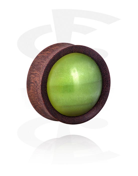 Tunnels & Plugs, Double flared plug (wood) with resin cap, Wood