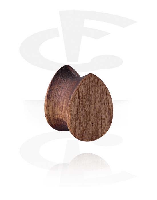 Tunele & plugi, Tear-shaped double flared plug (wood), Drewno