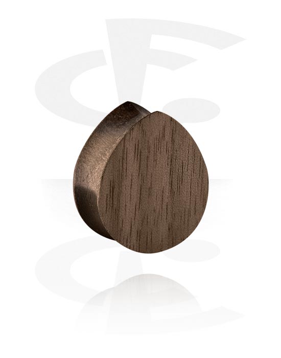 Tunneler & plugger, Tear-shaped double flared plug (wood), Wood